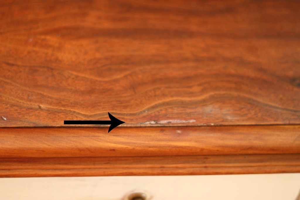 White Stained Dresser touch up