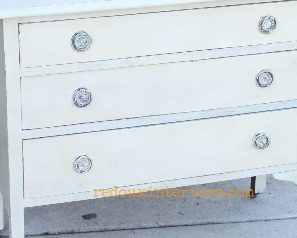 Mixed Leftover paint dresser hardware wet distress redouxinteriors