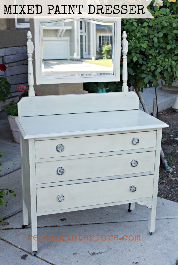Mixed paint friendship dresser redouxinteriors