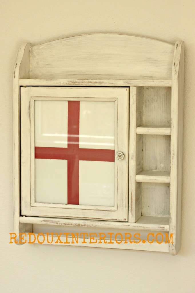 How to paint glass red cross cabinet redouxinteriors