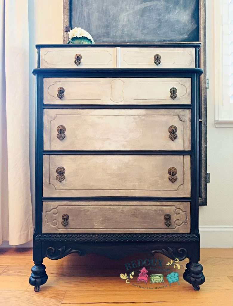 Tall Wood Dresser with diy Paint blended and Faux Wood Stain How to use paint to look like wood Redoux